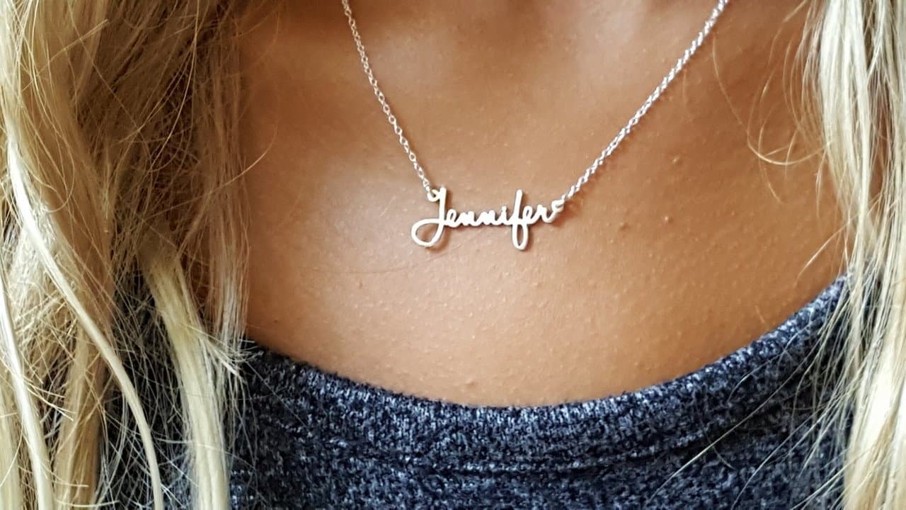 Dainty Minimalist Signature Name Necklace || BestNameNecklace, view 3