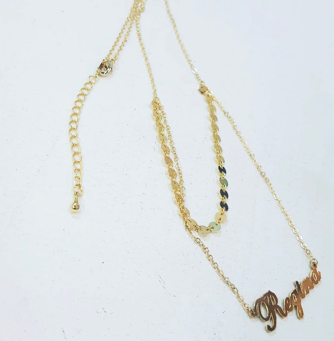 Custom Double Layer Name Necklace with Star, view 3