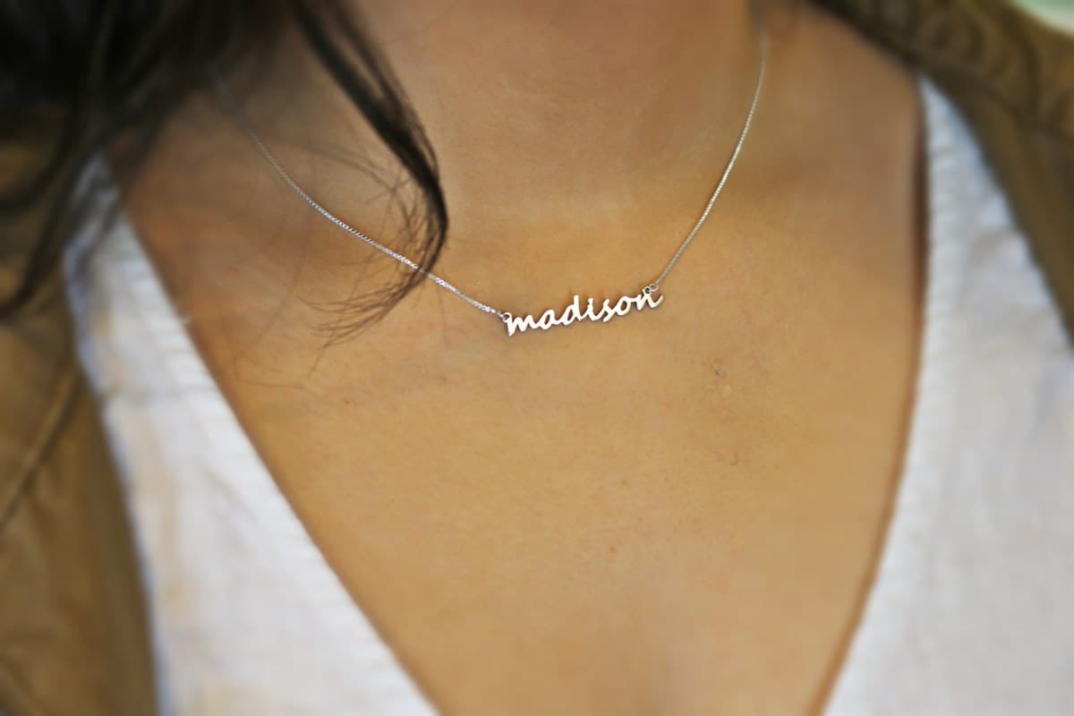 All Lowercase Cactus Name Necklace, view 3