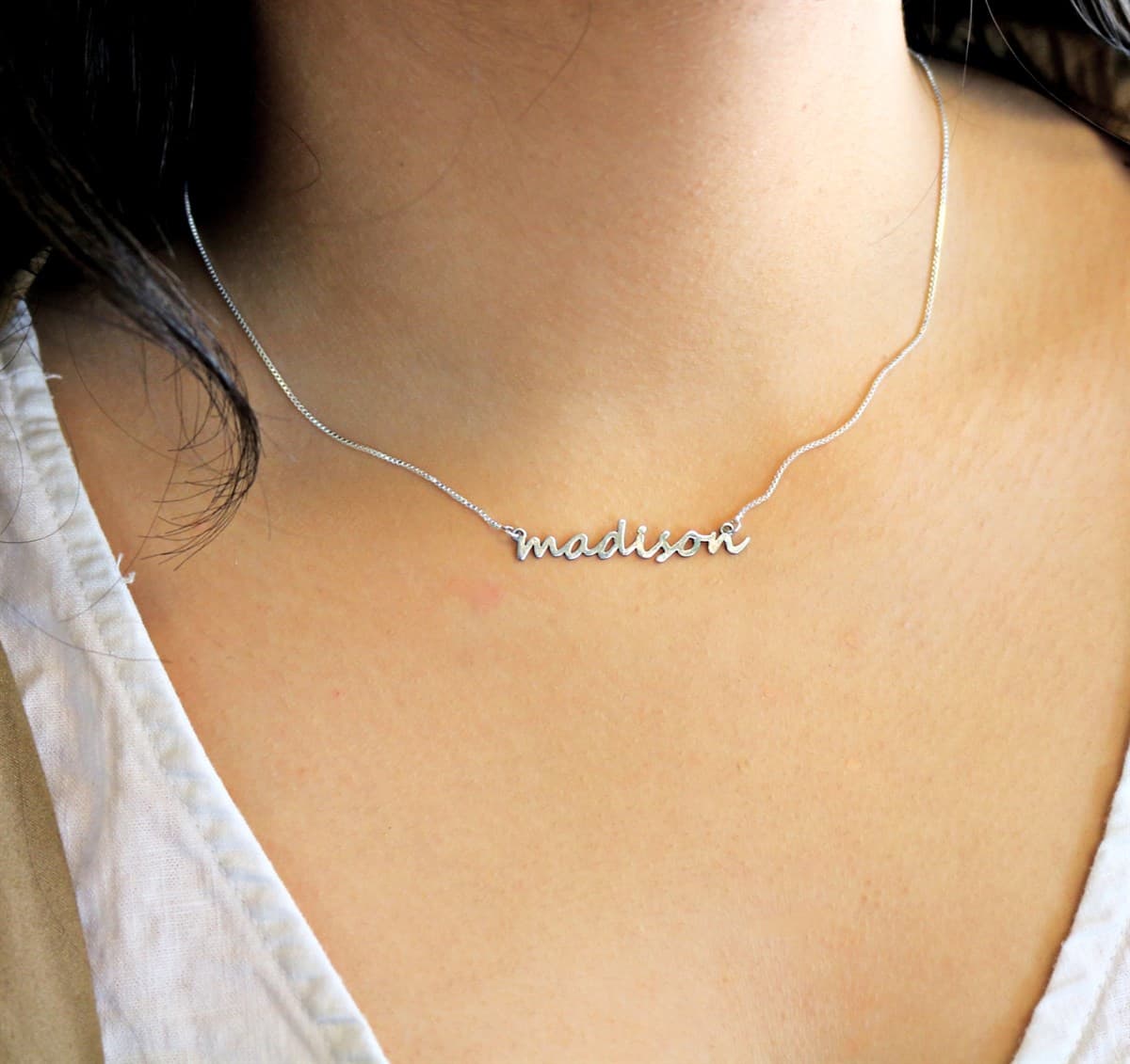 All Lowercase Cactus Name Necklace, view 4
