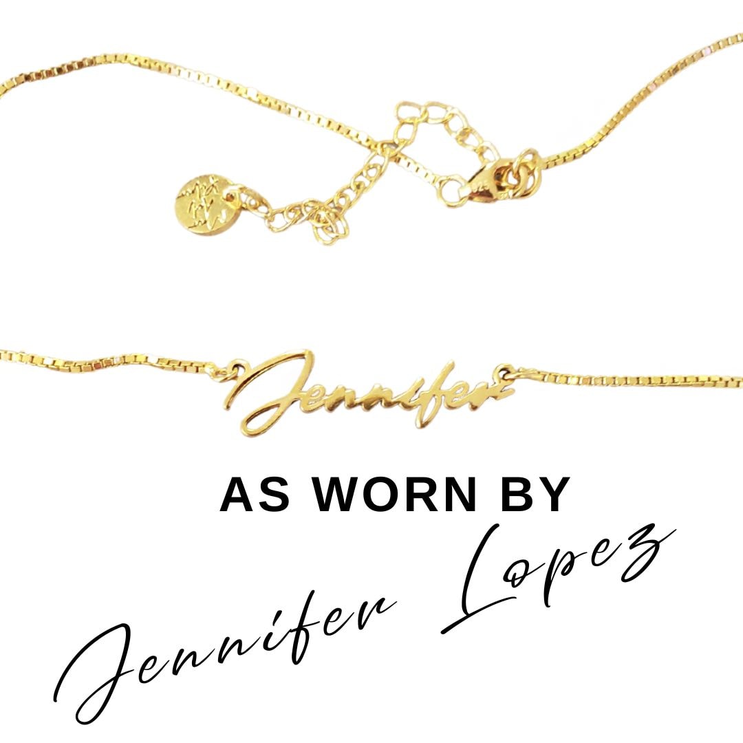 As Worn By Jennifer Lopez Name Necklace