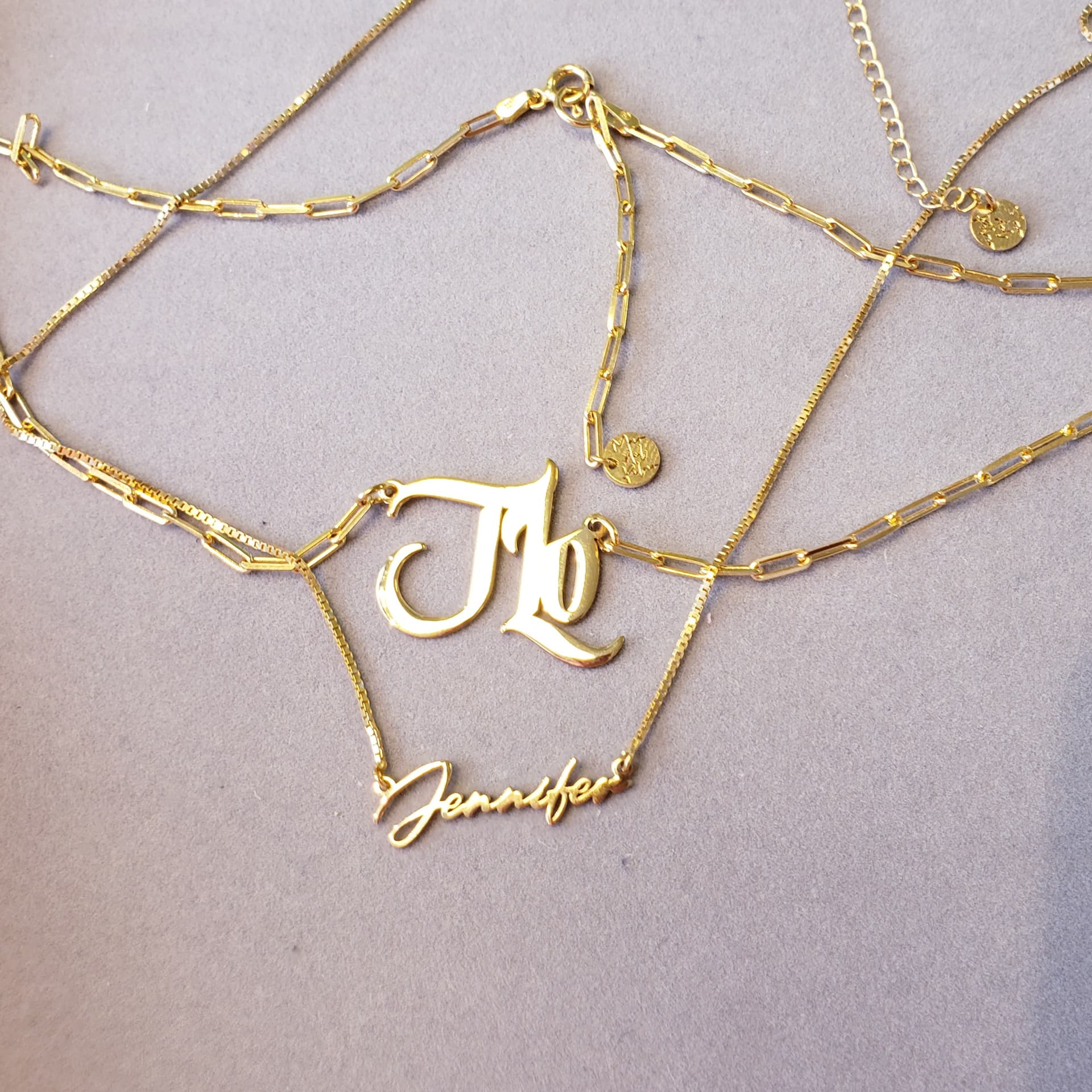 As Worn By Jennifer Lopez Name Necklace, view 3