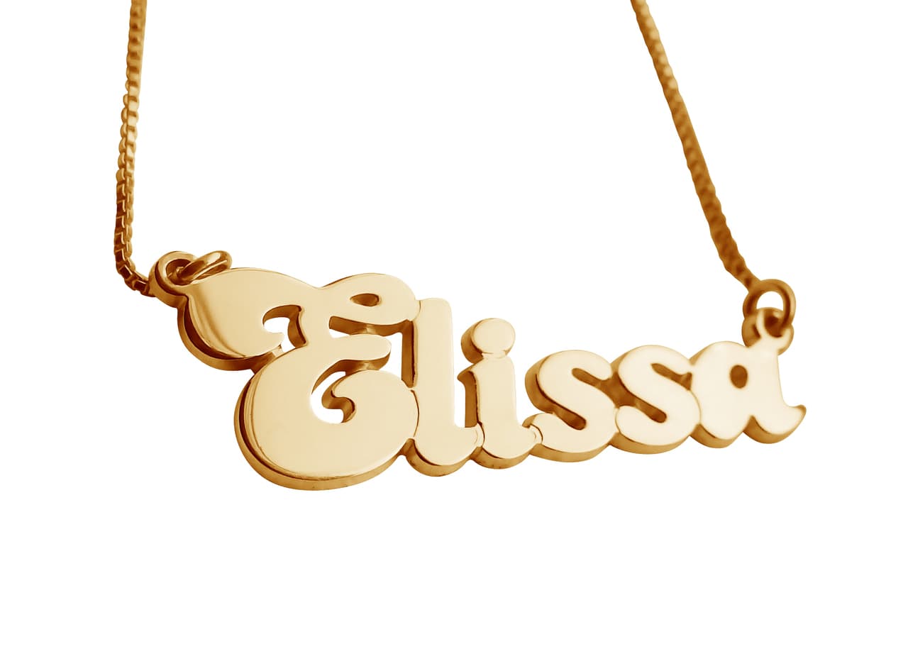 Name Necklace Retro Vintage Style