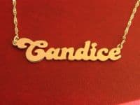 Gold Name Necklace Retro Vintage Style, view 3