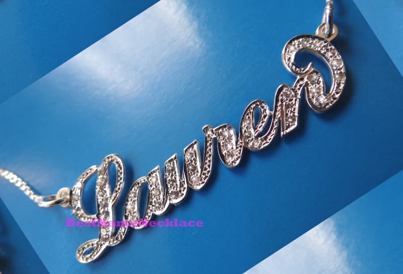 Carrie Diamond Name Necklace, view 3