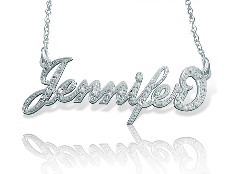 Carrie Diamond Name Necklace, view 4