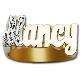 10 mm Diamond Name Ring Nancy Style