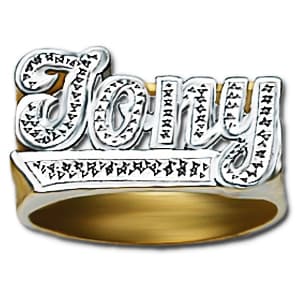 12 mm Diamond Name Ring Johny Style, view 3