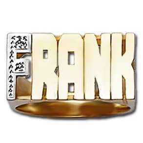 12 mm Diamond Name Ring Frank Style