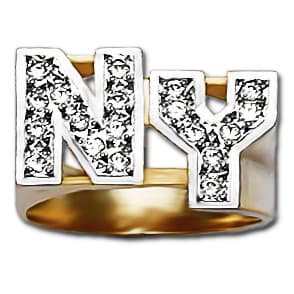 12 mm Diamond Initials Ring NY