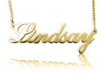 Lindsay Cursive Dainty Gold Plated Name Necklace