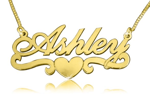 Name Necklace with Heart Ashley Style