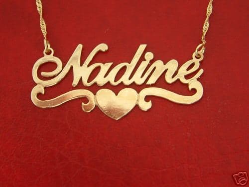 Gold Name Necklace with Heart Ashley Style, view 3