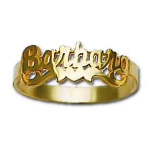 Personalized Name Ring with Hearts PTB05