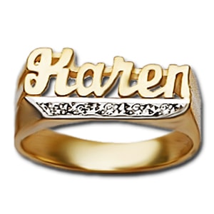 Personalized Diamond Name Ring R825