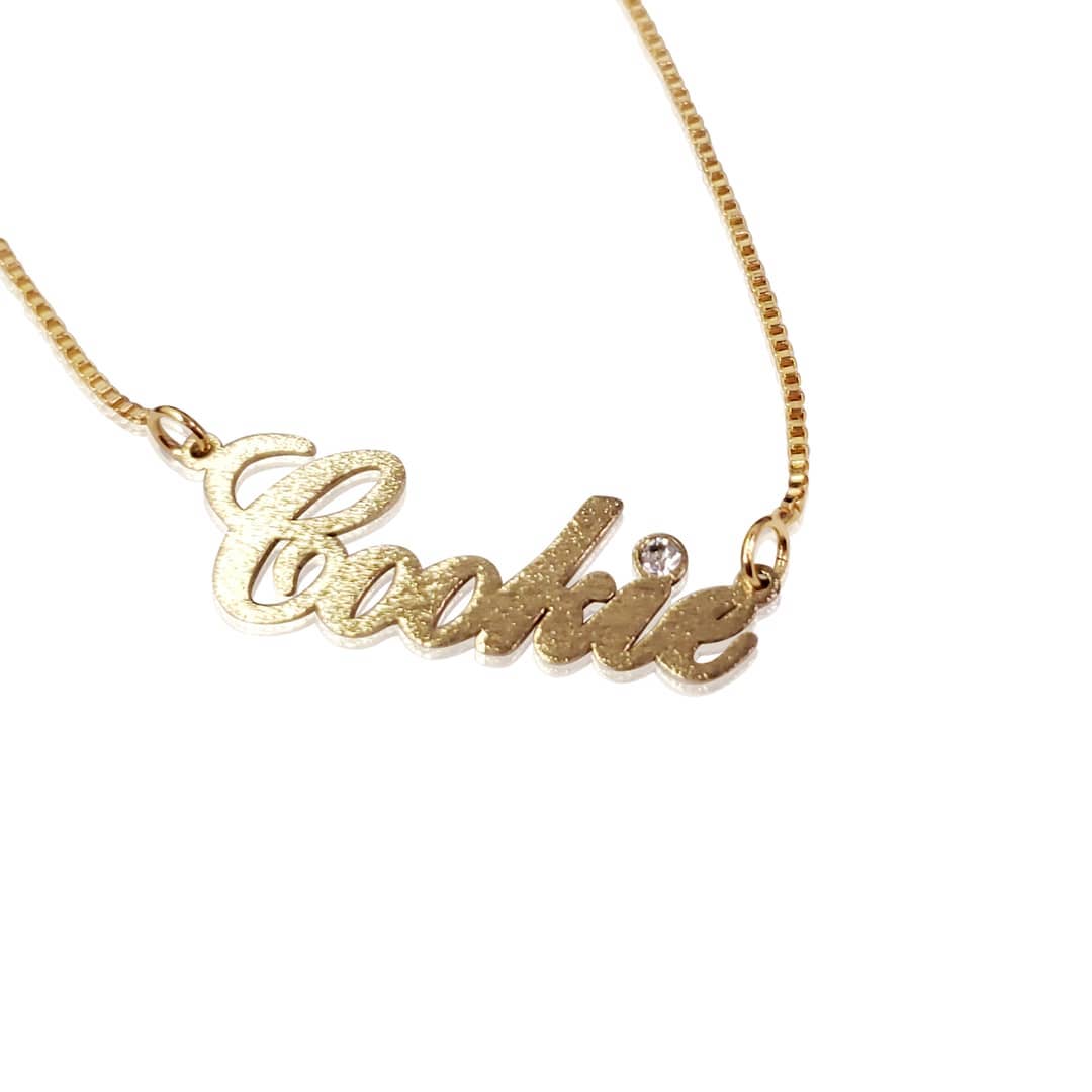 Personalized Sparkling Gold Plated Name Necklace As Seen On Empire "Cookie" Necklace