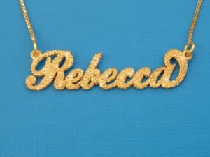 Personalized Sparkling Gold Plated Name Necklace As Seen On Empire "Cookie" Necklace, view 4