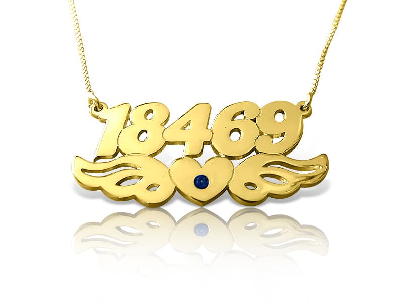 Wings Name Necklace with Swarovski Element, view 3
