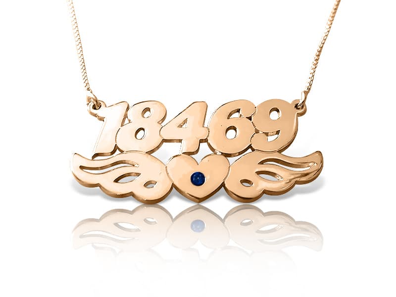 Wings Name Necklace with Swarovski Element, view 4