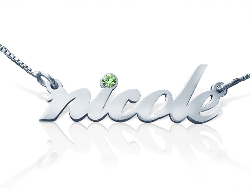 All Lowercase Name Necklace with Swarovski Crystal
