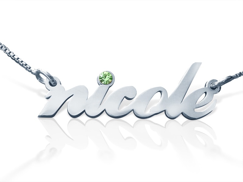 All Lowercase Name Necklace with Swarovski Element