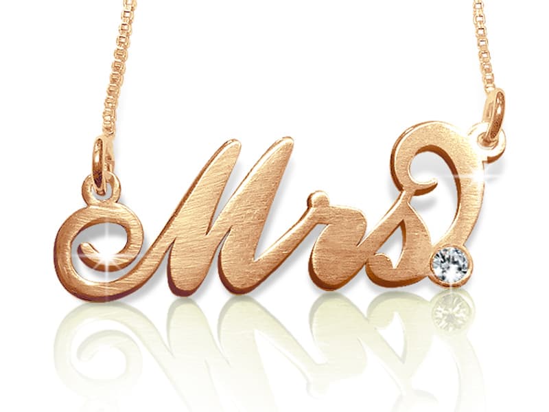 Mrs. Carrie Name Necklace with Swarovski Element, view 4