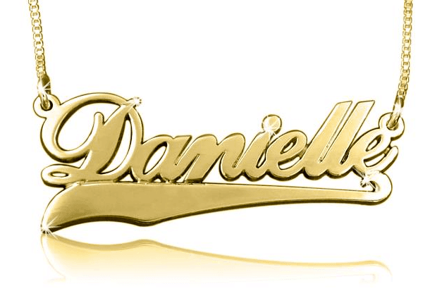 Danielle Name Necklace with Tail, view 3