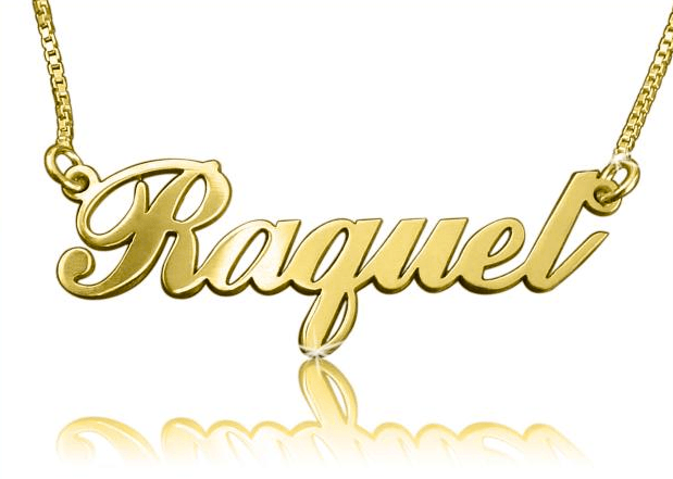 Raquel Style Name Necklace Gold