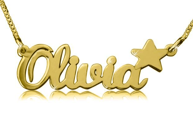 Olivia Gold Name Necklace with Star