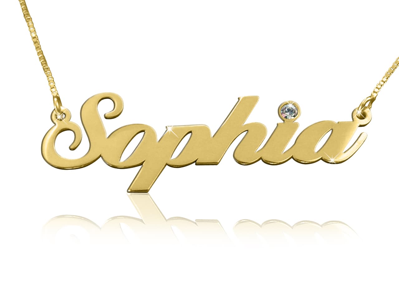 Valentines Name Necklace with Swarovski Crystal
