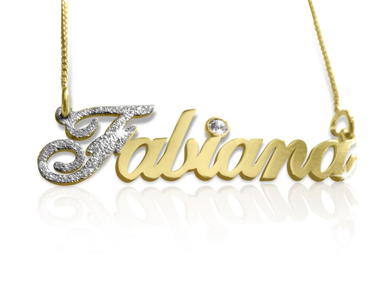 First Letter Sparkling Name Necklace, view 3