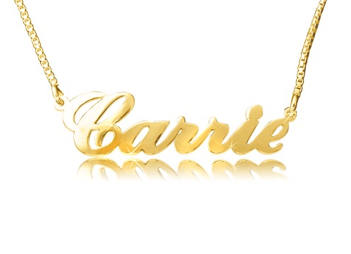 Carrie No Curled End Style Name Necklace