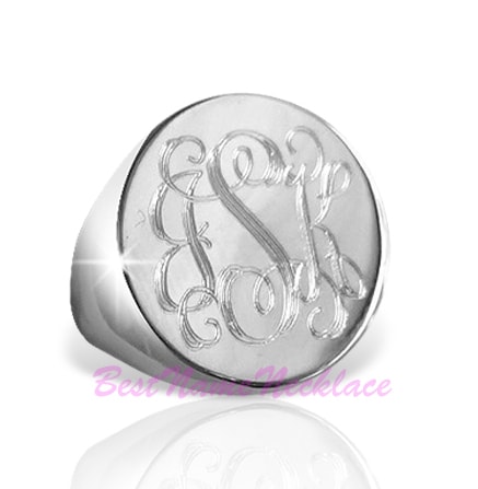 Monogram Ring Engraved Oval