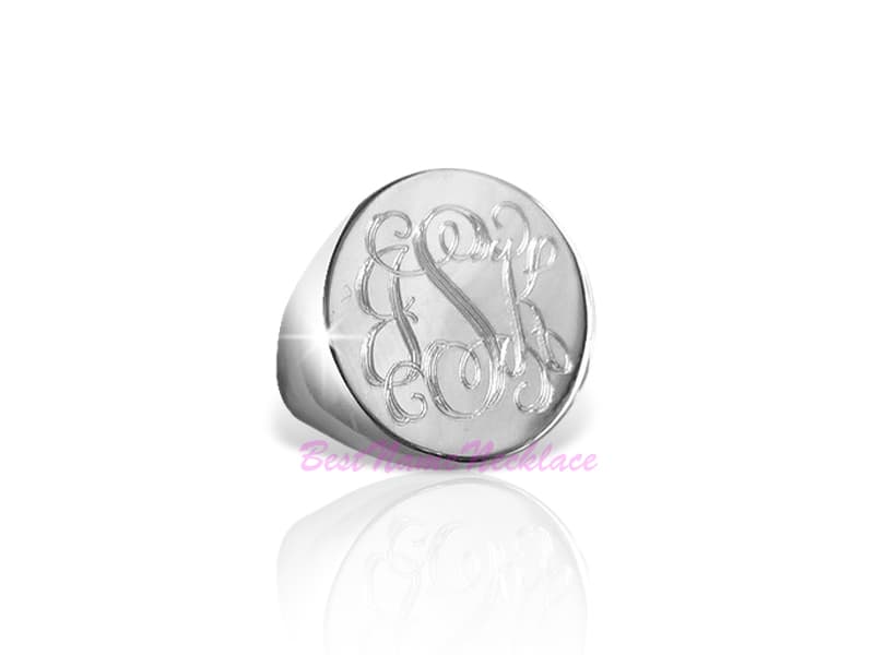 Monogram Ring Engraved Oval, view 3