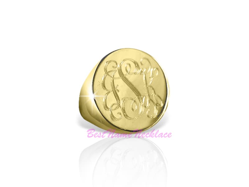 Monogram Ring Engraved Oval, view 5
