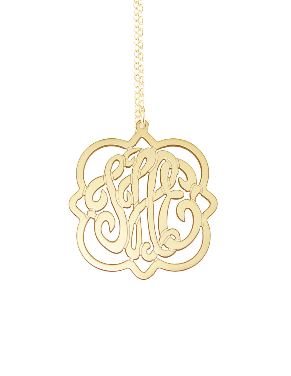 Geometric Monogram Necklace, view 3