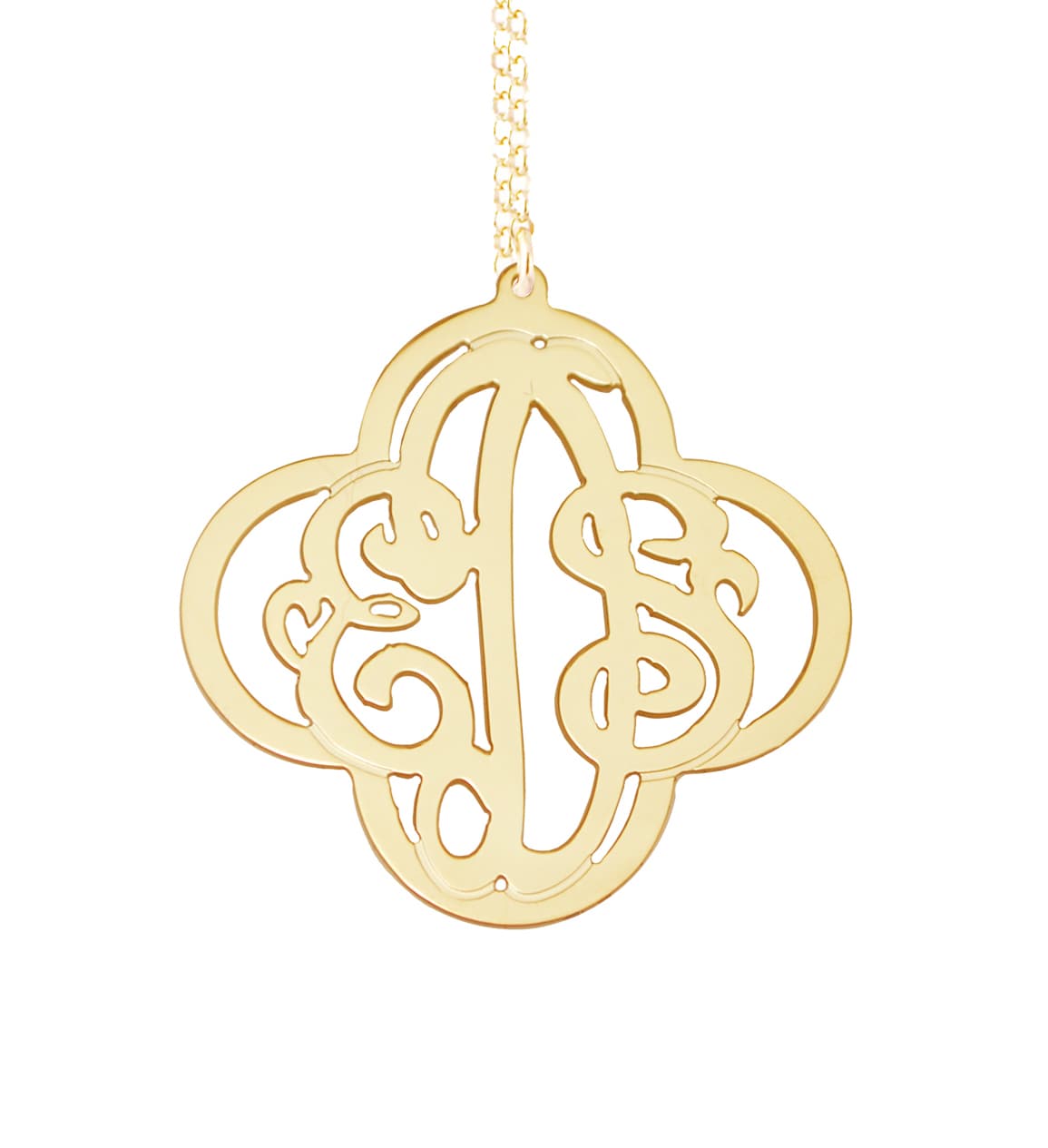 Cross Monogram Necklace, Monogrammed Necklace, view 3