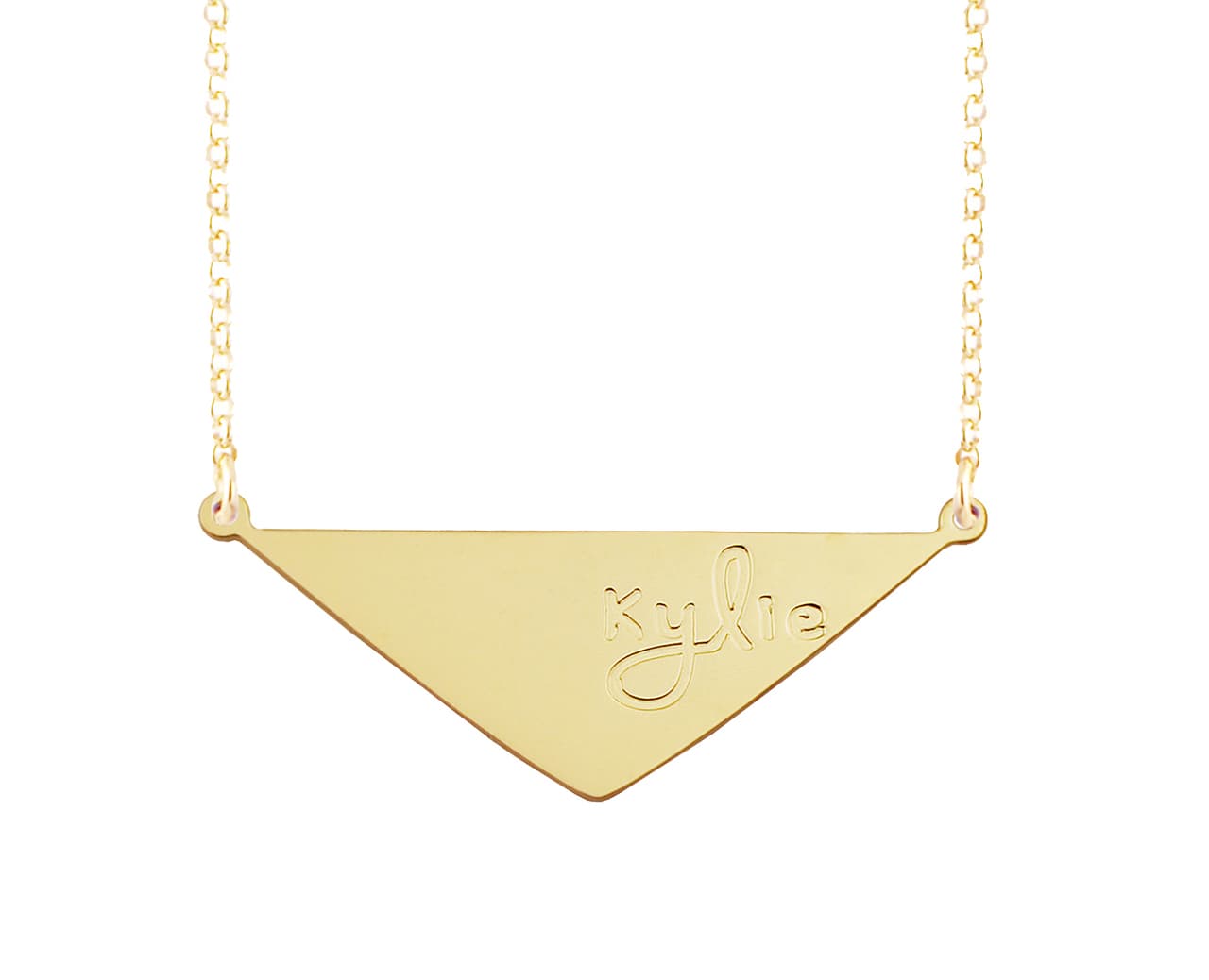 Engraved Trian Name Pendant Necklace