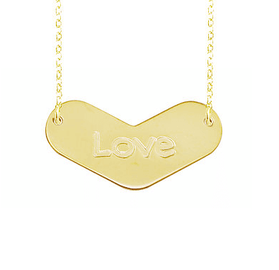 Engraved Amour Name Pendant Necklace