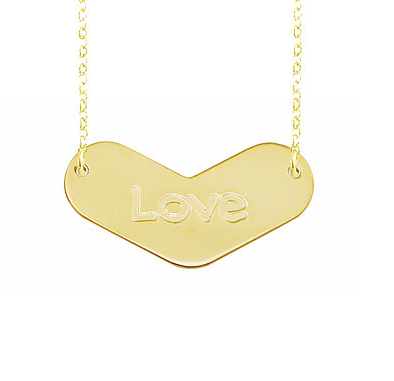 Engraved Amour Name Pendant Necklace