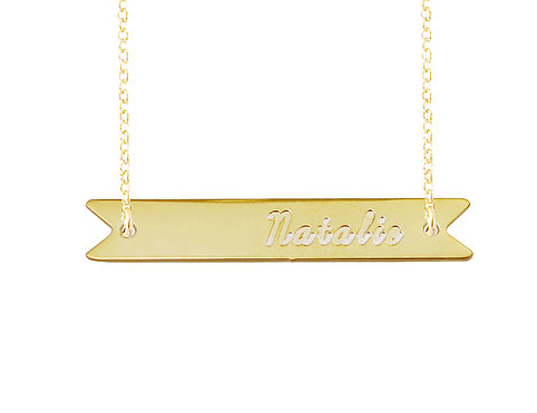 Engraved Contigo Name Bar Necklace