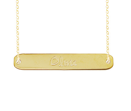 Engraved Georgia Nameplate Bar Necklace