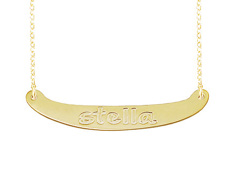 Engraved Nameplate Bar Necklace Amani Style