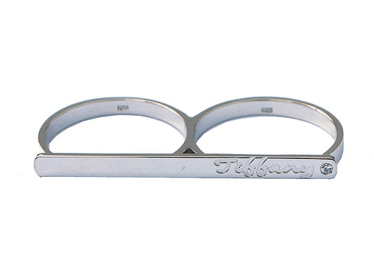 Engraved Bar Ring Script Style