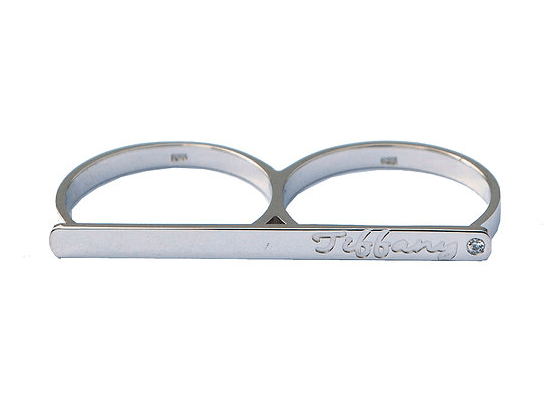 Engraved Bar Ring Script Style