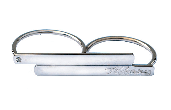 Double Engraved Bar Ring Script Style