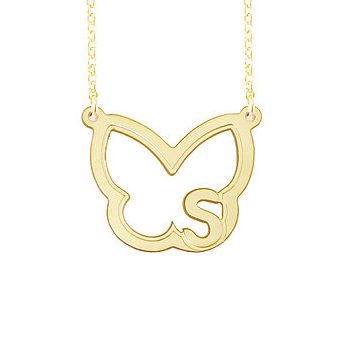 Butterfly Initial Pendant