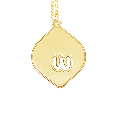 Leaf Initial Pendant Necklace