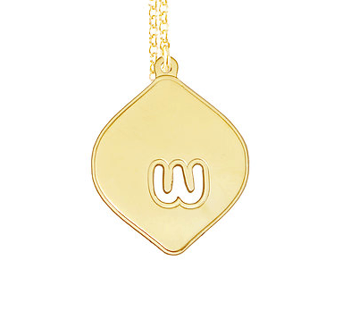 Leaf Initial Pendant Necklace