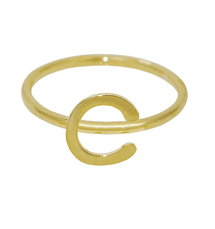 Initial Ring Script Style- Stackable Ring, view 4